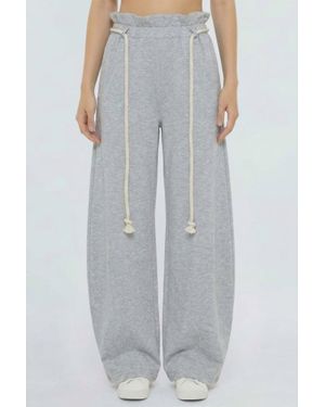 TRUEDAMES Driftline Rope Waist Wide-Leg Pants - Gray