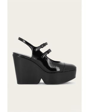 Robert Clergerie Bonita Wedge Pumps Sandal - Black