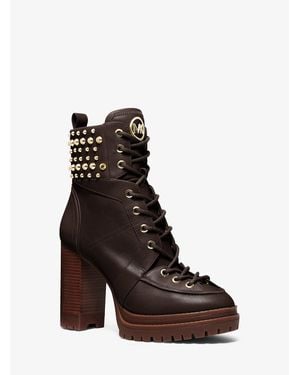 Michael Kors Yvonne Studded Leather Boot - Metallic