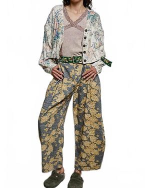 Pol Ashley V-Neck Floral Print Button Chenille Sweater Cardigan - White