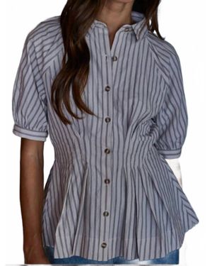 By Together Cinched Waist Top - Gray