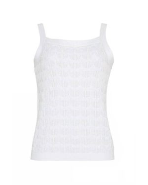 BURGESS SWEATERS Monica Knit Tank - White