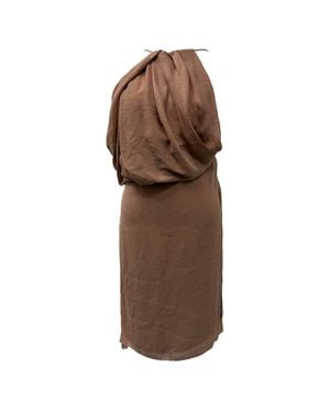 Acne Studios Draped Halter Neck Mini Dress - Brown
