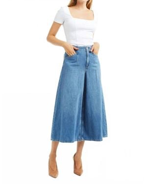Tractr Culotte Jeans With Back Waist Buckle - Blue