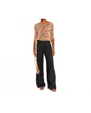 Kourbela Secret Pleats Wide-Leg Pants - Black