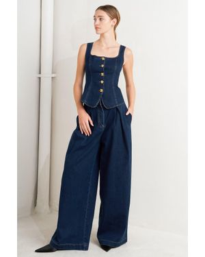 TRUEDAMES Quiet Luxe Denim Pants - Blue