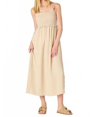 Dex Bead Detail Midi Dress - Natural