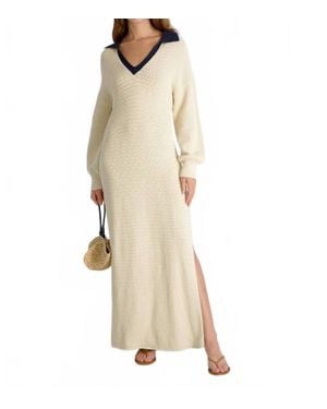French Connection Mozart Contrast Texture Knit Maxi Dress - Natural