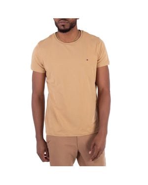 Tommy Hilfiger Flag Embroidery Extra Slim-Fit T-Shirt - Natural