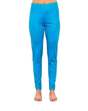 Angel Microfiber Leather High-Waisted Pant - Blue