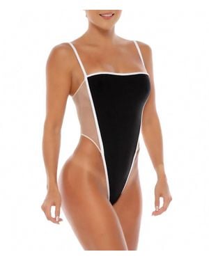 Maxine Amelia High Leg One Piece - Black