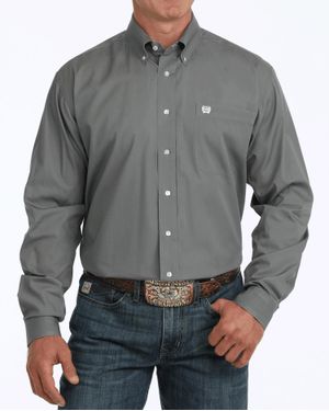 Cinch Classic Fit Button Down Western Shirt - Gray
