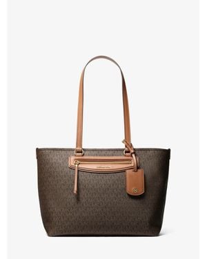 Michael Kors Jet Set Travel Medium Signature Logo Tote Bag - White