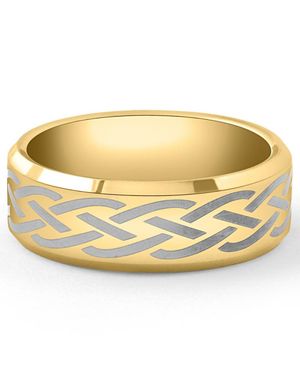 Pompeii3 Plated Tungsten Ring Celtic Laser 8Mm Wedding Band - Metallic