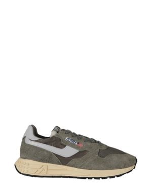 Autry Reelwind Low Leather Accents Nylon Sneakers - Gray
