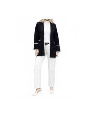 Thml Whipstitch Long Sleeve Midi Cardigan - Black