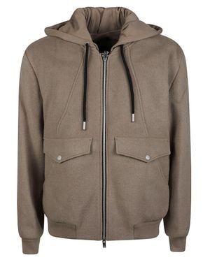 Moose Knuckles Elington Structured Hooded Wool-Blend Bomber Jacket - Brown