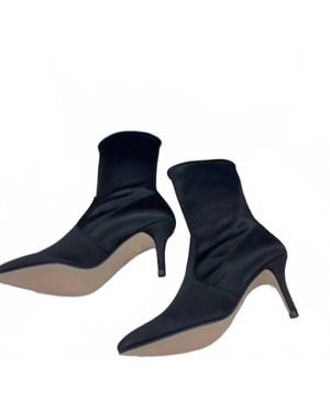 Stuart Weitzman Satin Stretchy Heeled Boots - Blue