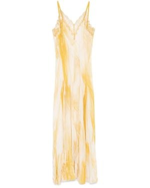 Elisabetta Franchi Citron Pale Maxi Dress - Metallic
