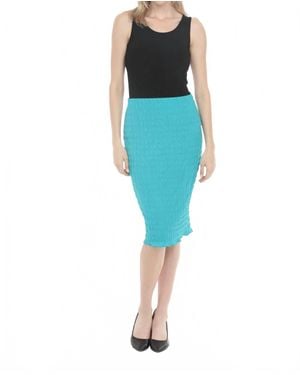 Joseph Ribkoff Textured Knit Pull-On Pencil Skirt - Blue