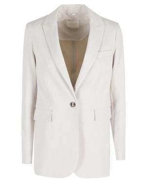 Circolo 1901 Sesame Fleece Single-Breasted Cotton Blazer - Natural
