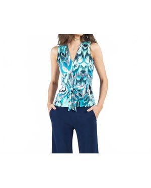 Clara Sunwoo V-Neck Sleeveless Top - Blue