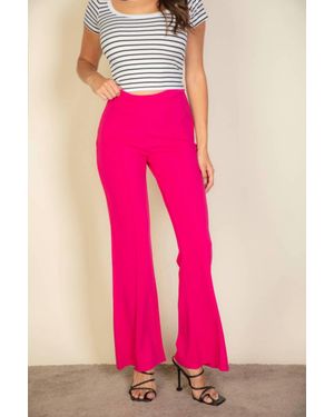 Capelli High Waist Stretch Crepe Flare Pants - Pink