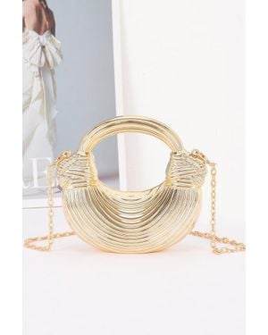 Fashnzfab Mini Acrylic Clutch Bag - Metallic