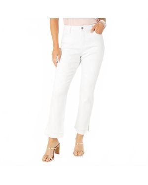 Coco + Carmen Mary Straight Ankle With Double Fringe Pant - White