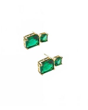 Marlyn Schiff Princess Cut Drop Earrings - Green