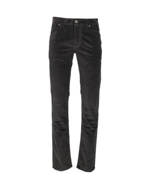 Jacob Cohen Tailored Five-Pocket Slim Fit Pants With Subtle Sheen - Black