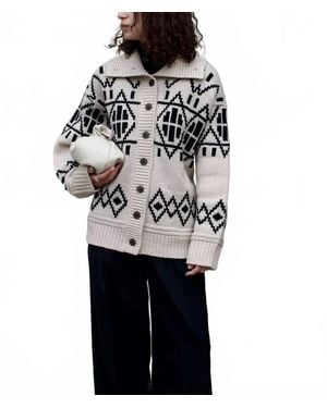 White + Warren Merino Fair Isle Jacket - Gray