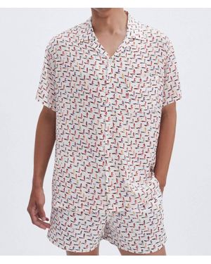 Arrels Camp Collar Short Sleeve Shirt - White