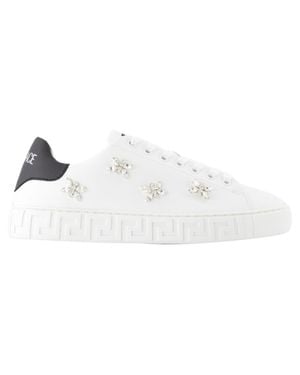 Versace Crystal Greca Sneakers - White