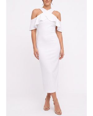 Rachel Roy Jolie Off The Shoulder Ruffle Midi Dress - White