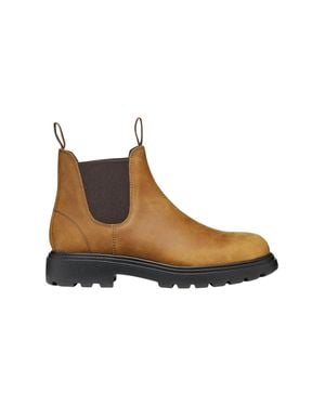 Geox Ochre Spherica Ec7 B Leather Suede Chelsea Boots - Brown