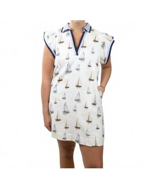Thml Come Sail Away Flutter Sleeve Dress - Natural