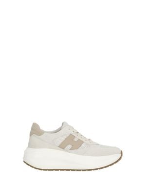 Hogan Ivory Maxi Suede Sneakers - White