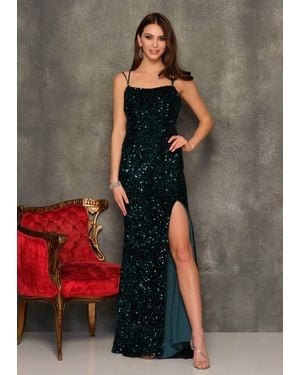 Dave & Johnny Sleeveless Prom Dress - Green