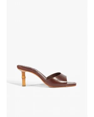 SCHUTZ SHOES Leena Bamboo Leather Sandal - White