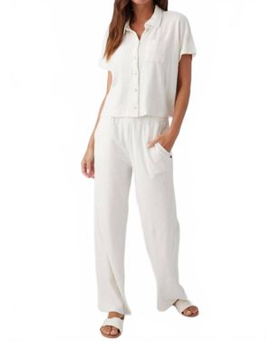 Sol Angeles Terry Wide Leg Pants - White
