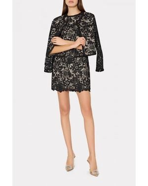 MILLY 3D Garden Lace Jacket - Black