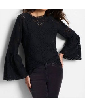 NIC+ZOE Lark Lace Statement Top - Black