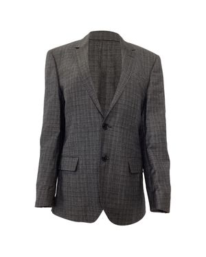 BOSS By Hugo Plaid Single-Breasted Blazer - Gray