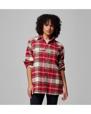 Columbia Point Creek Shirt Jacket Macro Buffalo Check Jax10 - Red