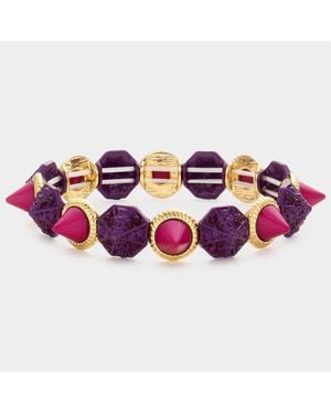 Fashnzfab Spike Cone Stretch Bracelet - Purple