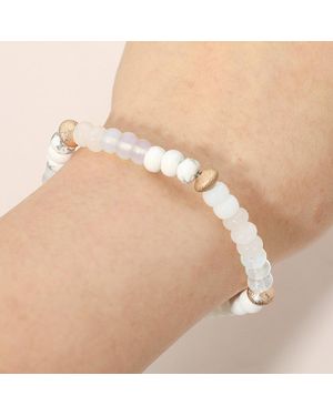 Fashnzfab Beaded Stretch Bracelet - Natural