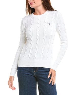 Brooks Brothers Cable Knit Sweater - White