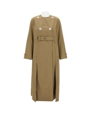 Simone Rocha Belted Long Multi Slit Trench Coat - Natural