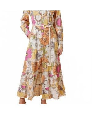 I Too Floral Print Maxi Dress - Brown